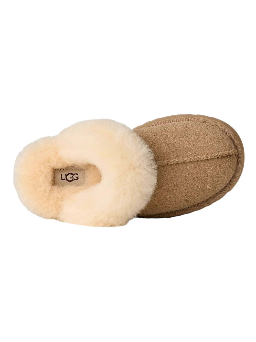 Ciabatte Disquette per bambina Ugg Kids beige con collarino in montone 1171199K SAN UGG KIDS