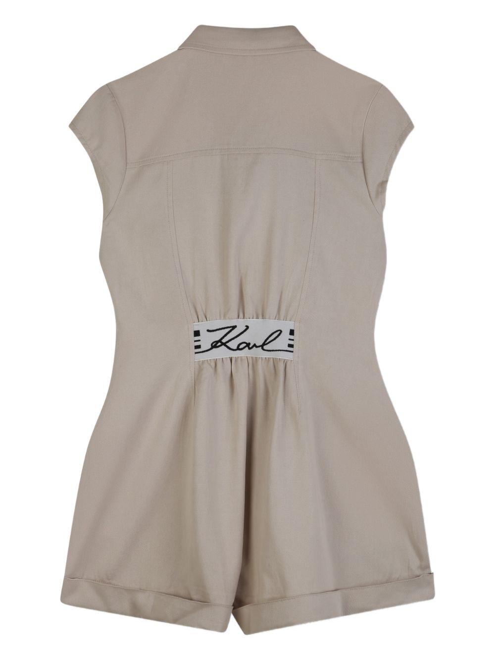 Tuta corta per bambina Karl Lagerfeld Kids beige con colletto Z31116 192 KARL LAGERFELD KIDS