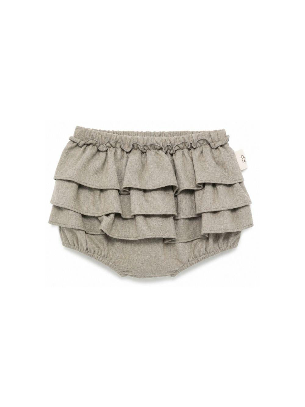 Shorts per neonata Douuod Kids grigio con ruches DZ7001 I0337 903 DOUUOD KIDS