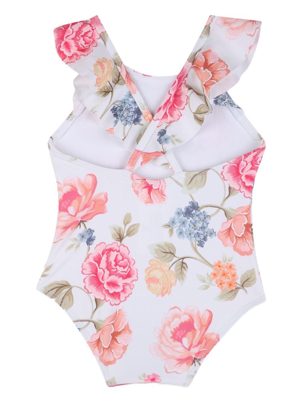 Costume da bagno per neonata Chloé Kids bianco con stampa a fiori C20915 S95 CHLOE' KIDS