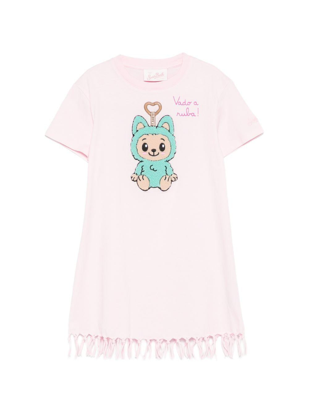 T-shirt per bambina MC2 Saint Barth Kids rosa con stampa grafica ABY0001 00960L MC2 ST. BARTH KIDS