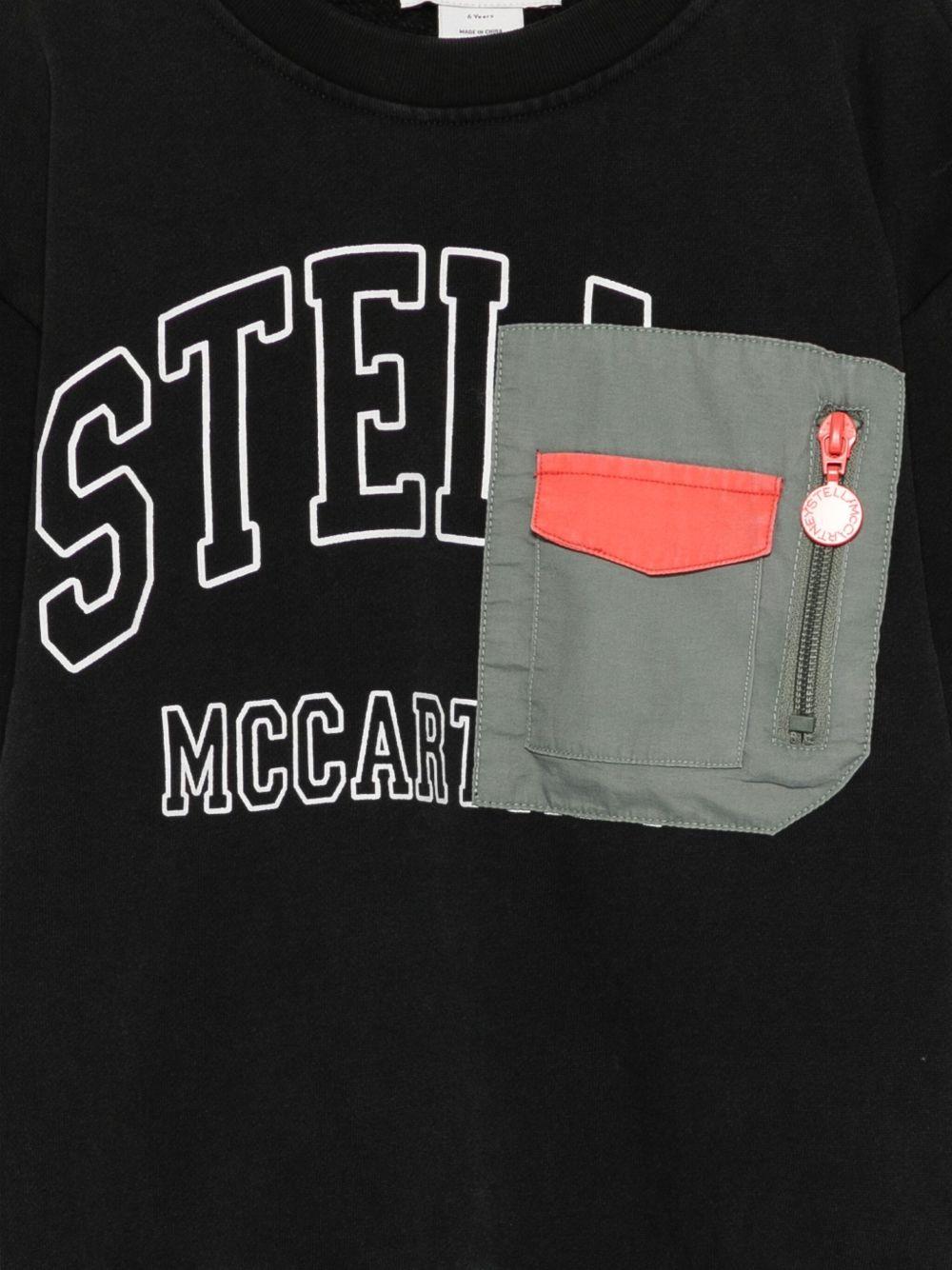 Felpa per bambino Stella McCartney Kids nero con tasca applicata con logo TX4R70 Z3059 961 STELLA McCARTNEY KIDS