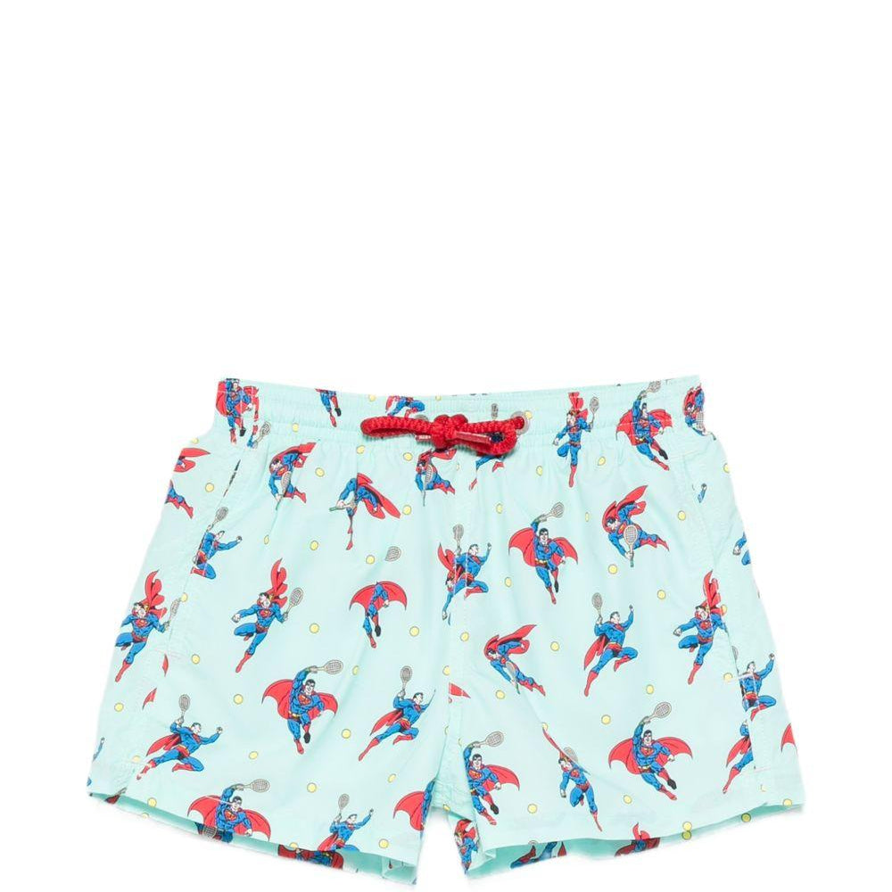 Costume da bagno per bambino MC2 Saint Barth Kids azzurro con stampa Superman JEA0004 03762L MC2 ST. BARTH KIDS