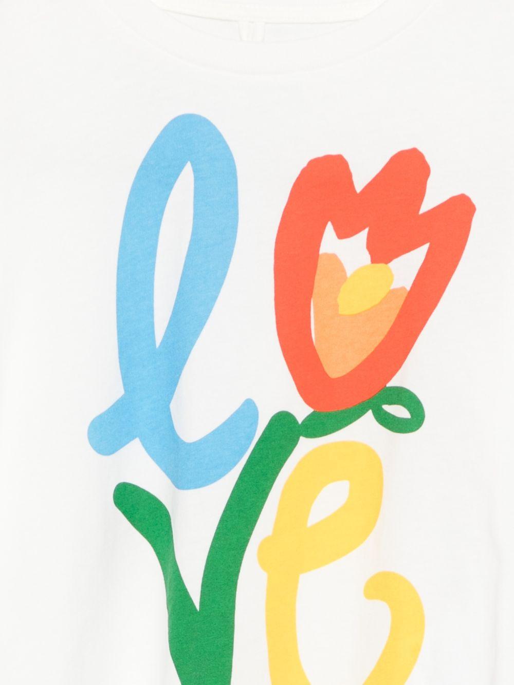 T-shirt per bambina Stella McCartney Kids bianca con stampa Love TY8B21 Z0434 101 STELLA McCARTNEY KIDS
