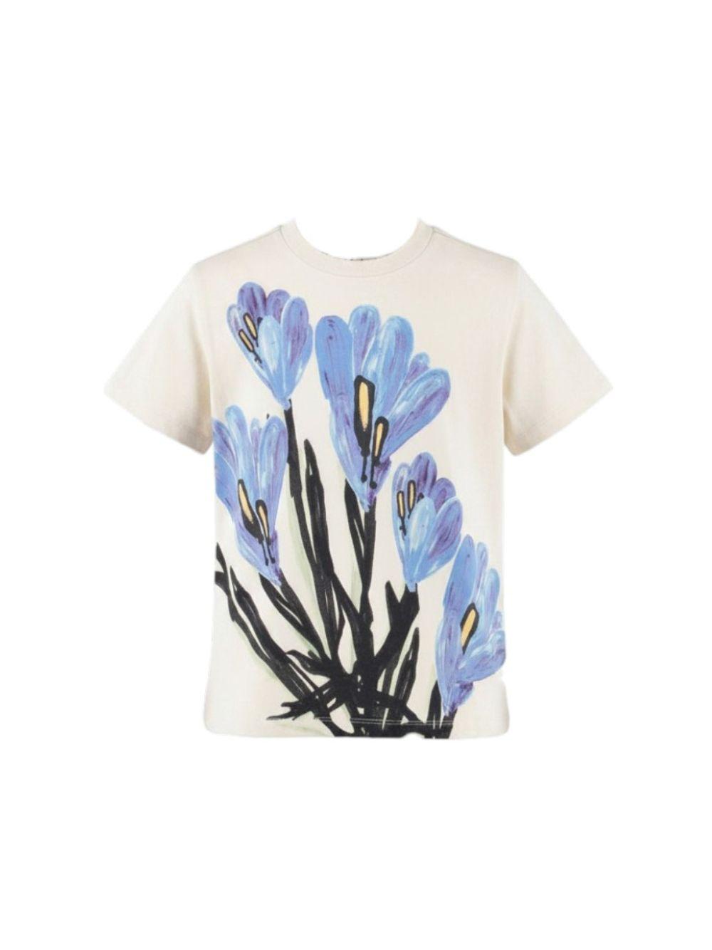 T-shirt per bambina Molo bianca con stampa floreale 2S26A213 5005 MOLO