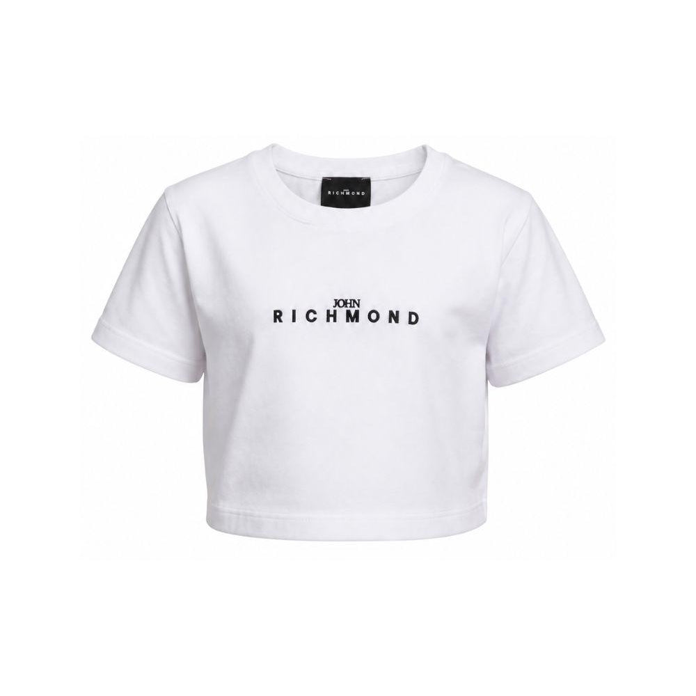 T-shirt per bambina John Richmond Junior bianca modello crop RGP26123TS WHITE JOHN RICHMOND KIDS