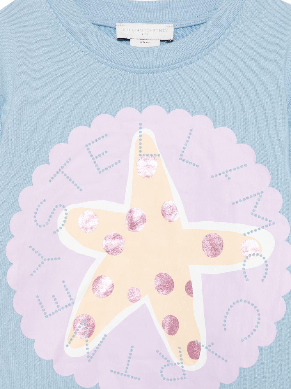 Felpa per bambina Stella McCartney Kids azzurra con stampa grafica TY4A50 Z3409 606 STELLA McCARTNEY KIDS
