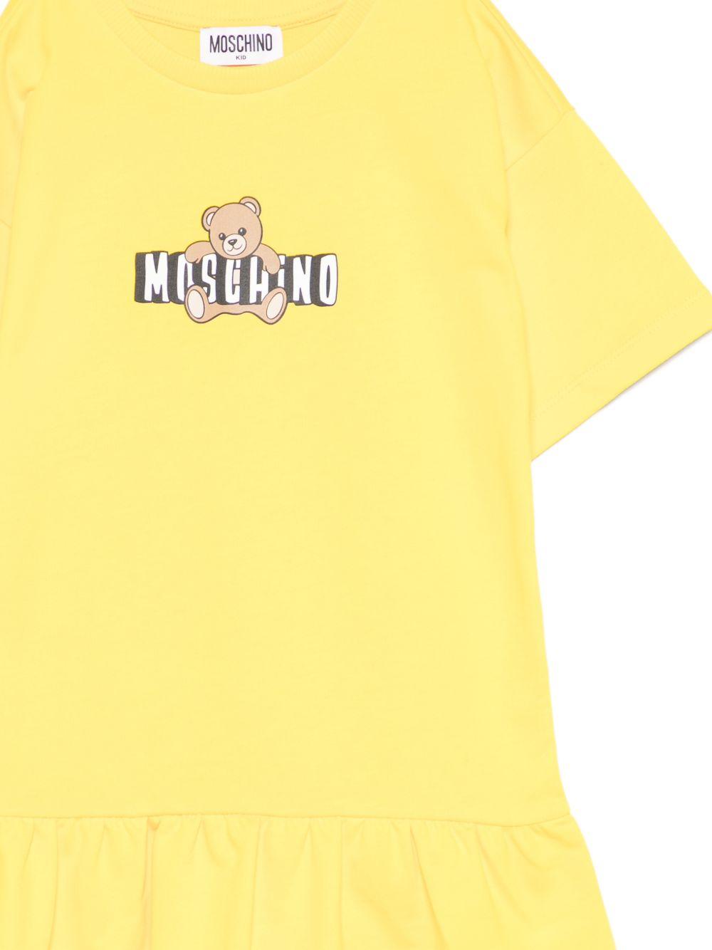 Abito da bambina Moschino Kids giallo con stampa orsetto HDV0HLLCA19 50577 MOSCHINO KIDS