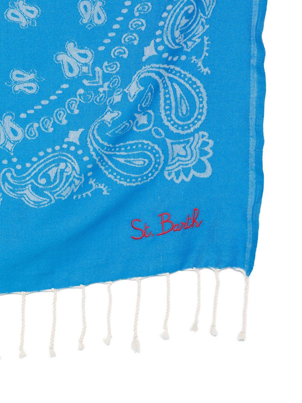 Telo mare per bambino MC2 Saint Barth Kids azzurro con stampa grafica all-over FOUT009 02703L MC2 ST. BARTH KIDS