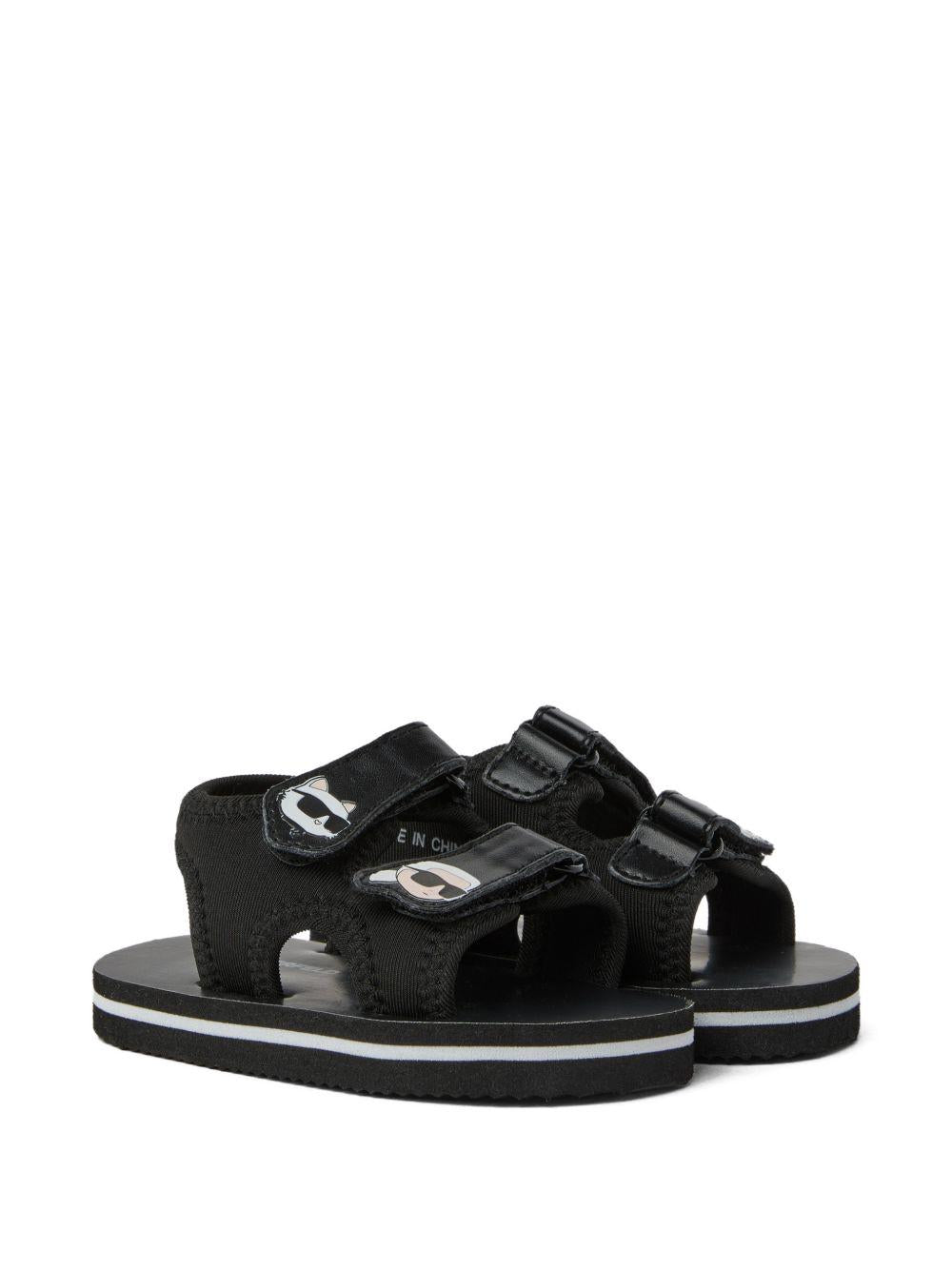 Sandali per bambini Karl Lagerfeld Kids nero con applicazione-ikon Z31183 09B KARL LAGERFELD KIDS