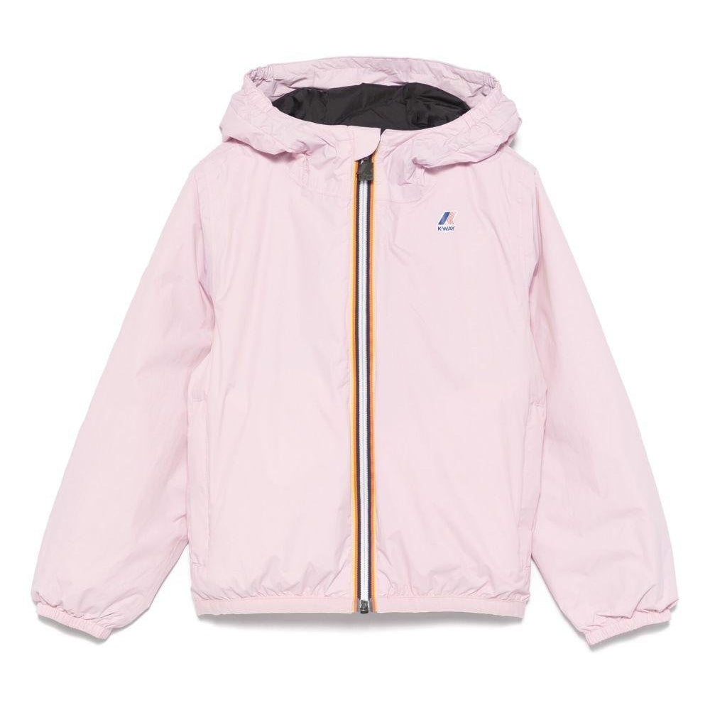 Impermeabile per bambina K Way Kids P. Le Vrai Claude 4.0 rosa con cappuccio - Rubino Kids