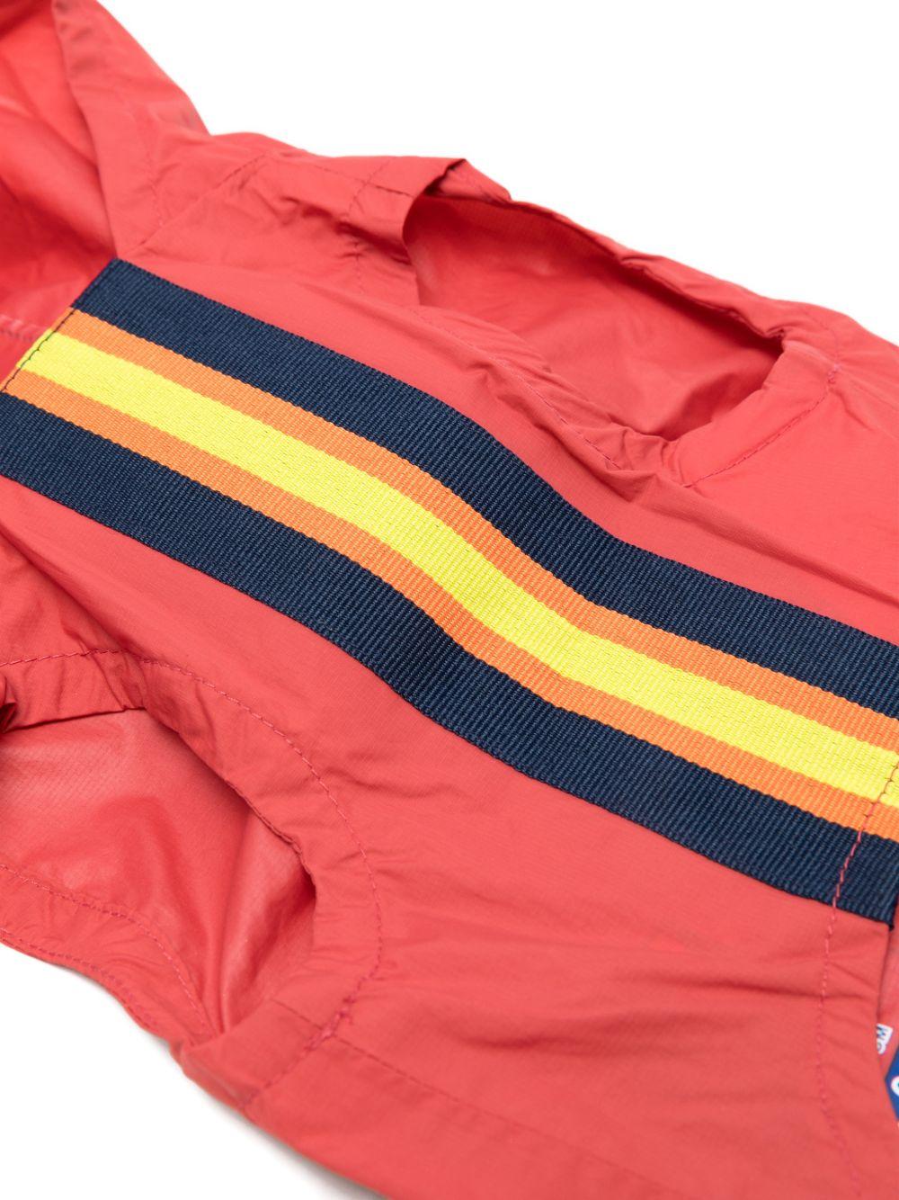 Impermeabile per cani K - Way Kids rosso a righe - Rubino Kids