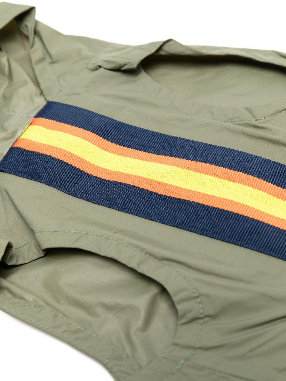 Impermeabile per cani K - Way Kids verde con motive a righe - Rubino Kids