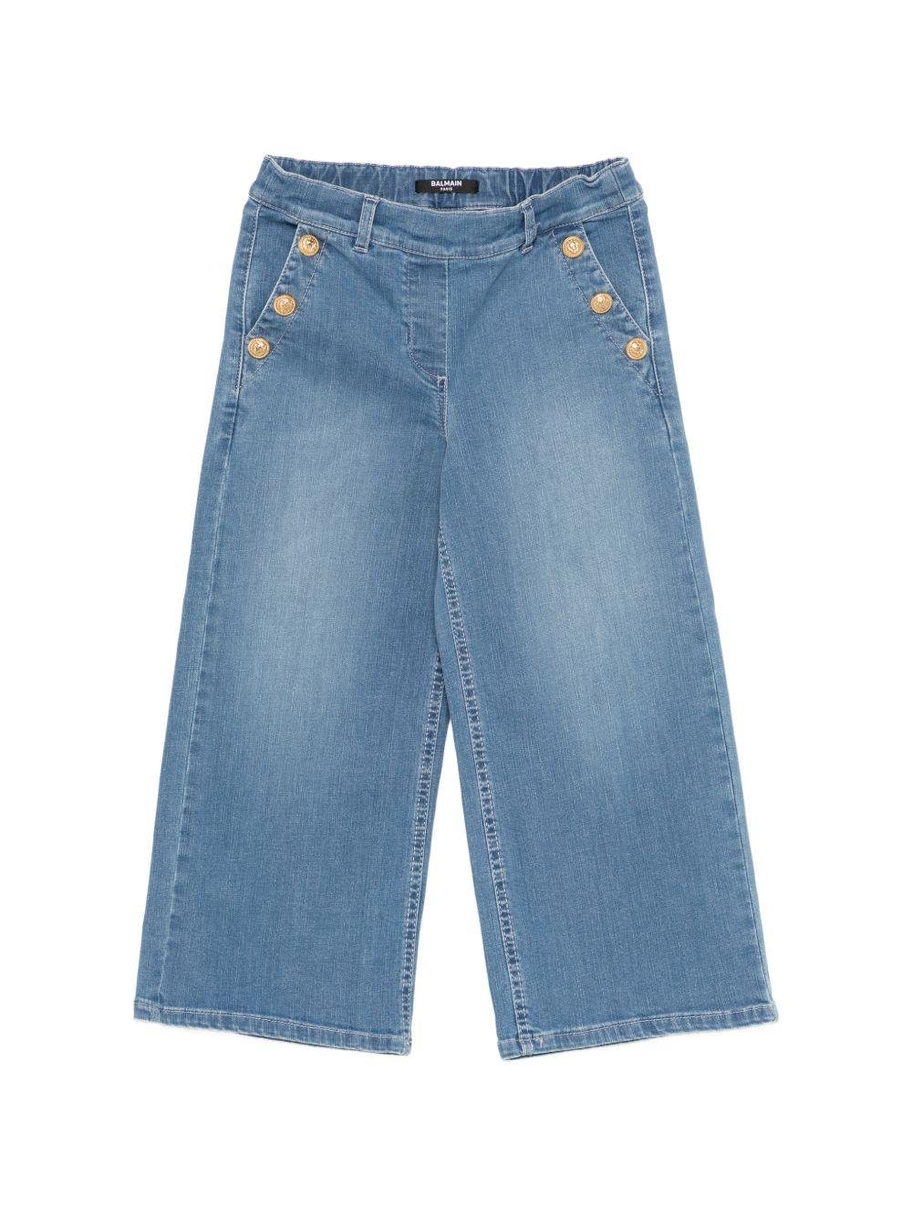 Jeans per bambina Balmain Kids denim con bottoni dorati - Rubino Kids
