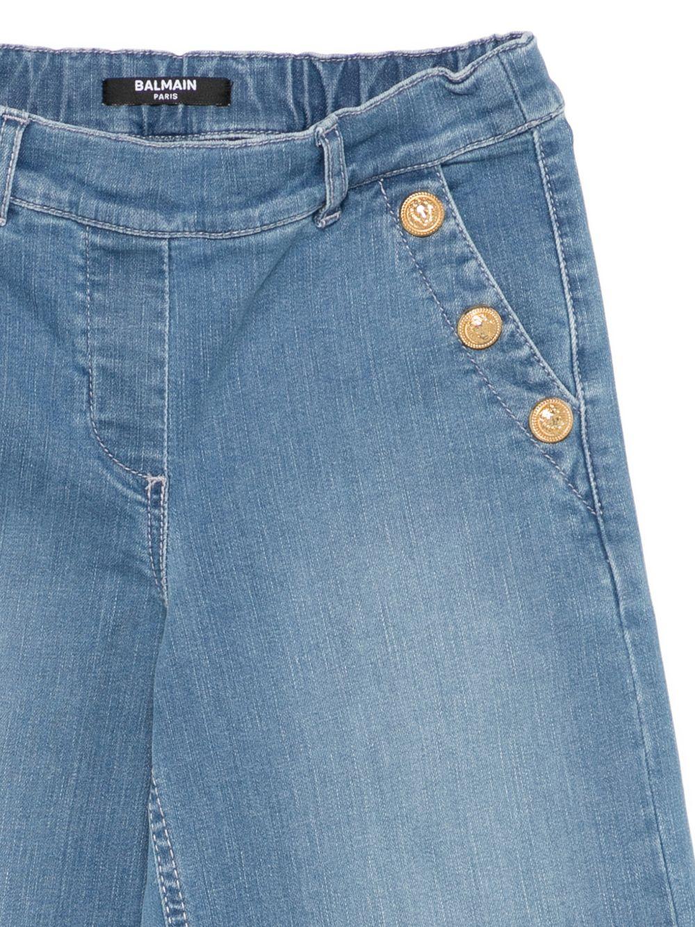 Jeans per bambina Balmain Kids denim con bottoni dorati - Rubino Kids