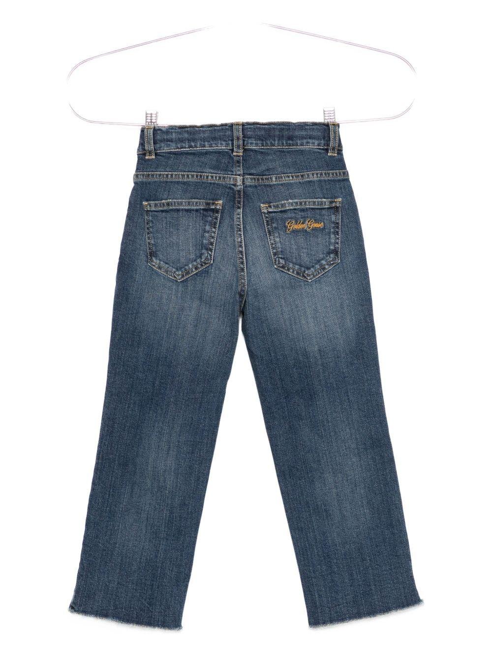 Jeans per bambina Golden Goose Kids denim con orlo sfrangiato - Rubino Kids