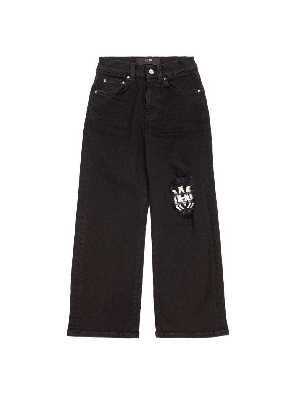 Jeans per bambino Amiri Kids nero con toppa con logo - Rubino Kids