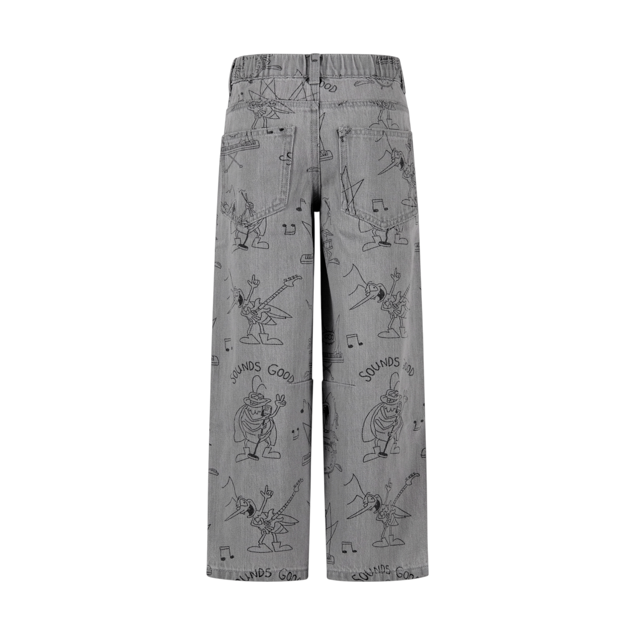 Jeans per bambino Stella McCartney Kids grigi con stampa grafica - Rubino Kids