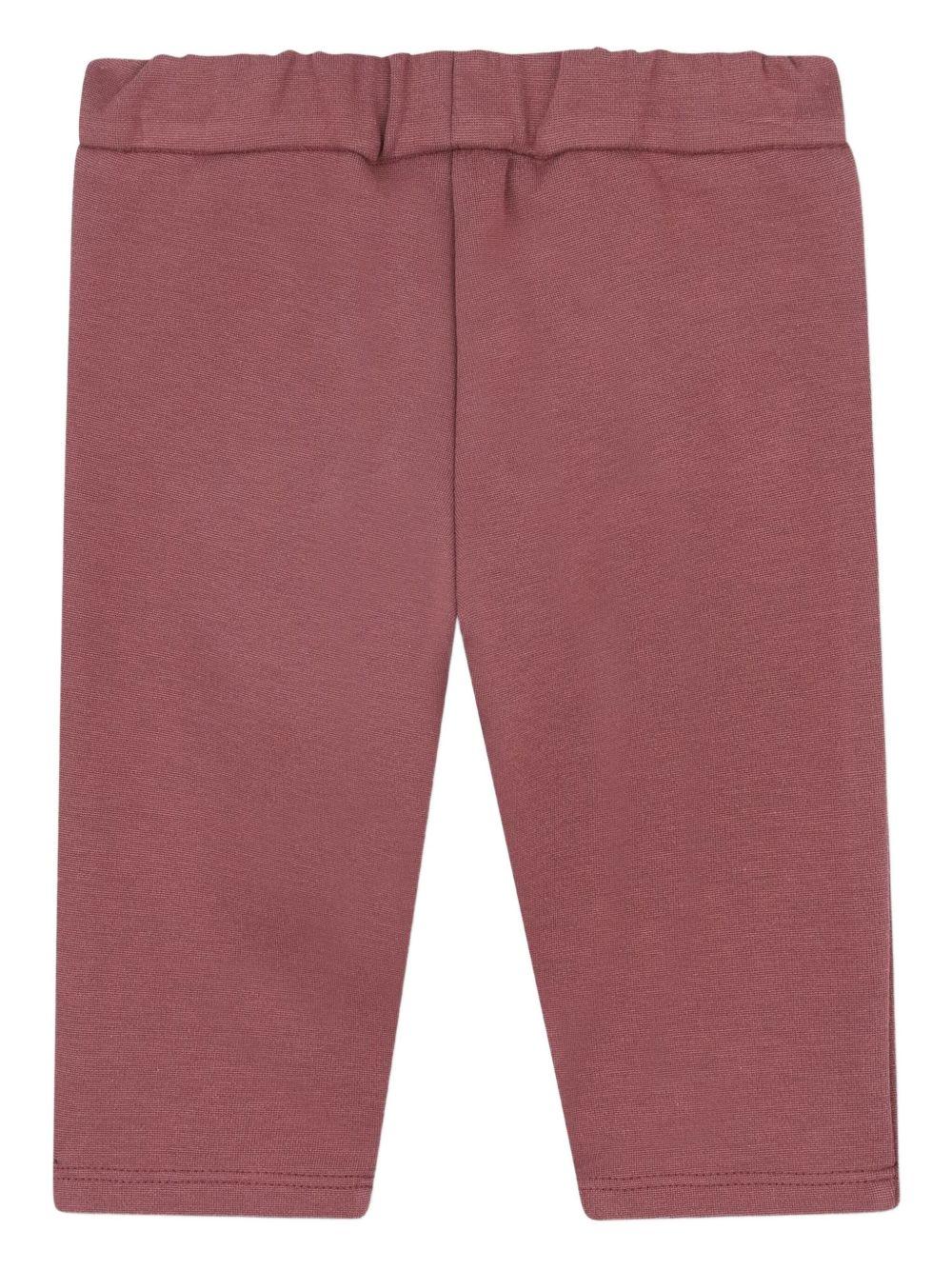 Leggings per neonata Chloé Kids rosa con ricamo sulle tasche - Rubino Kids