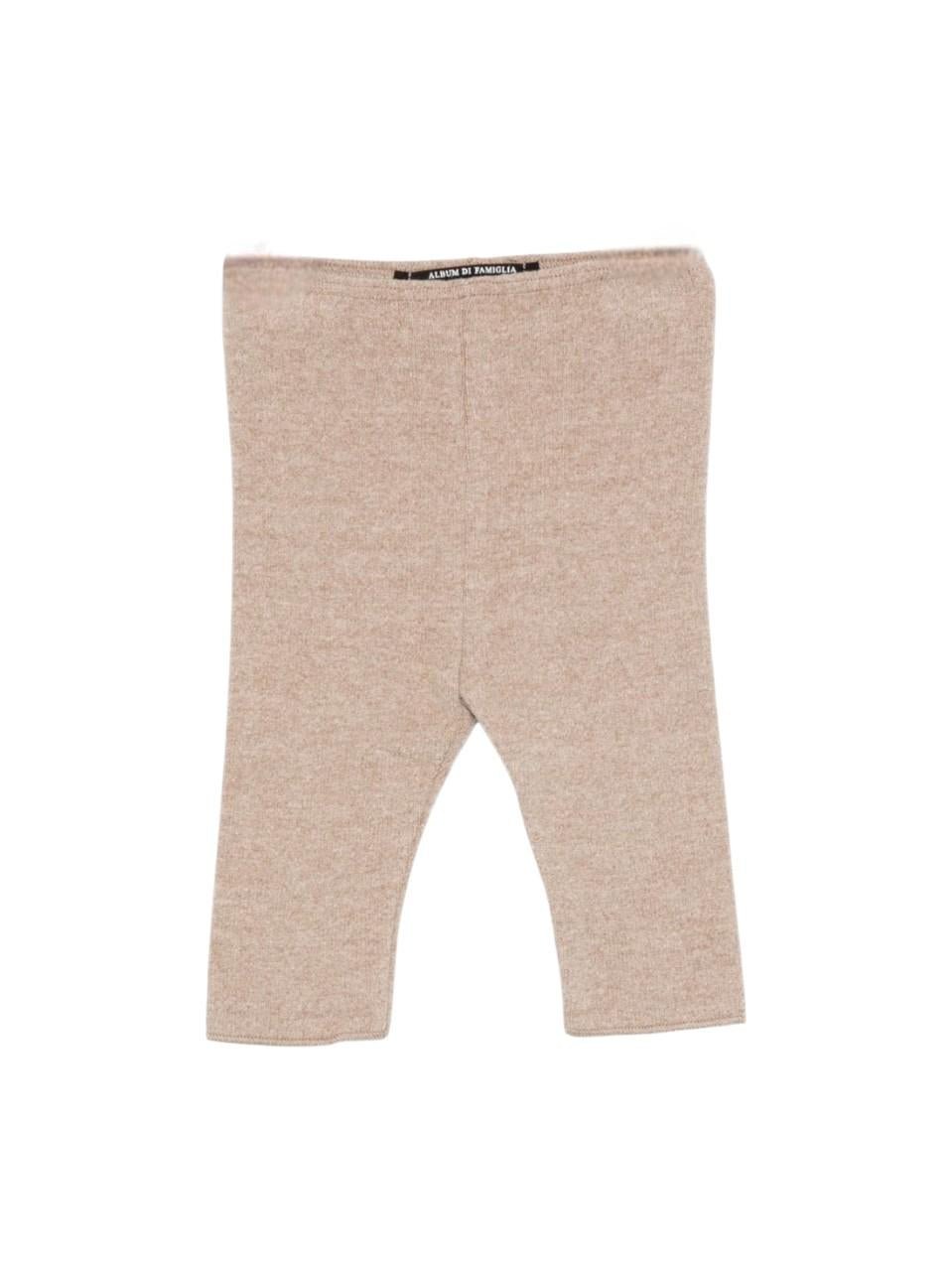 Leggins per neonata Album di Famiglia Kids beige lavorati a maglia - Rubino Kids