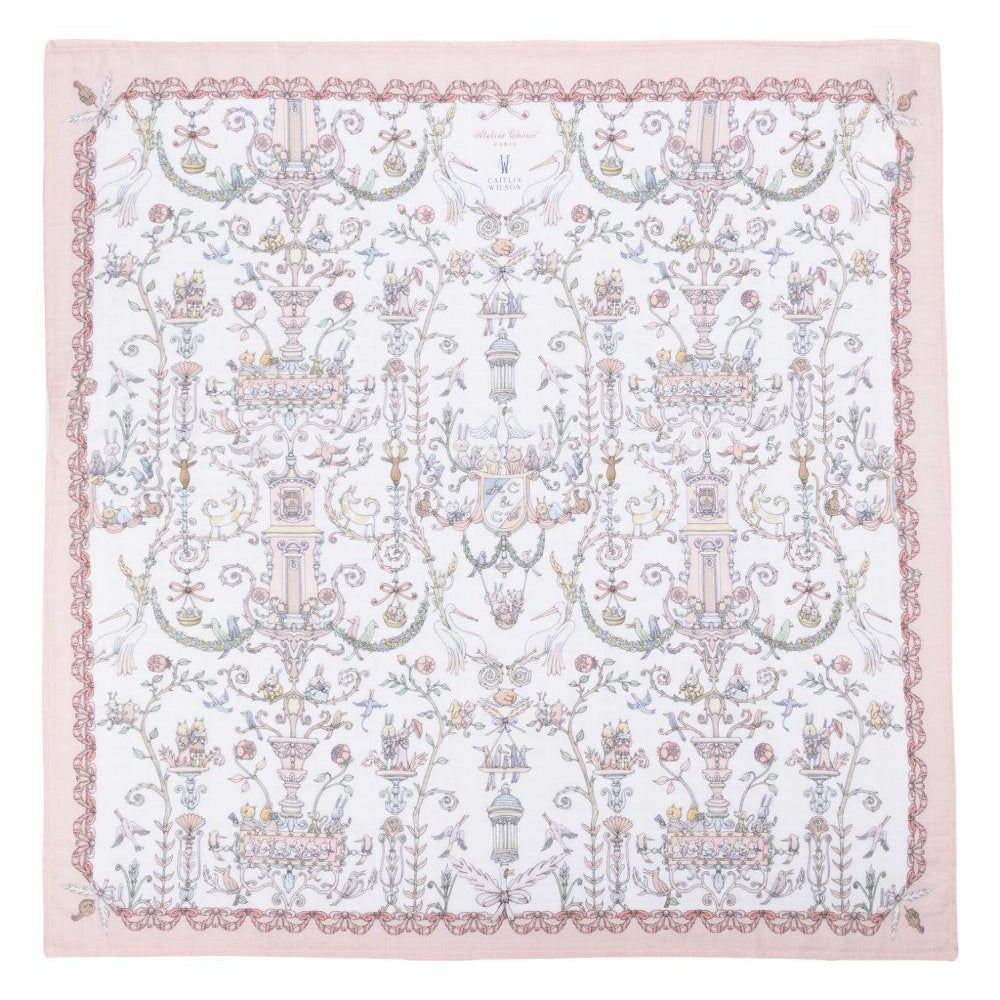 Lenzuola da culla per neonata Atelier Choux rosa con stampa all - over - Rubino Kids