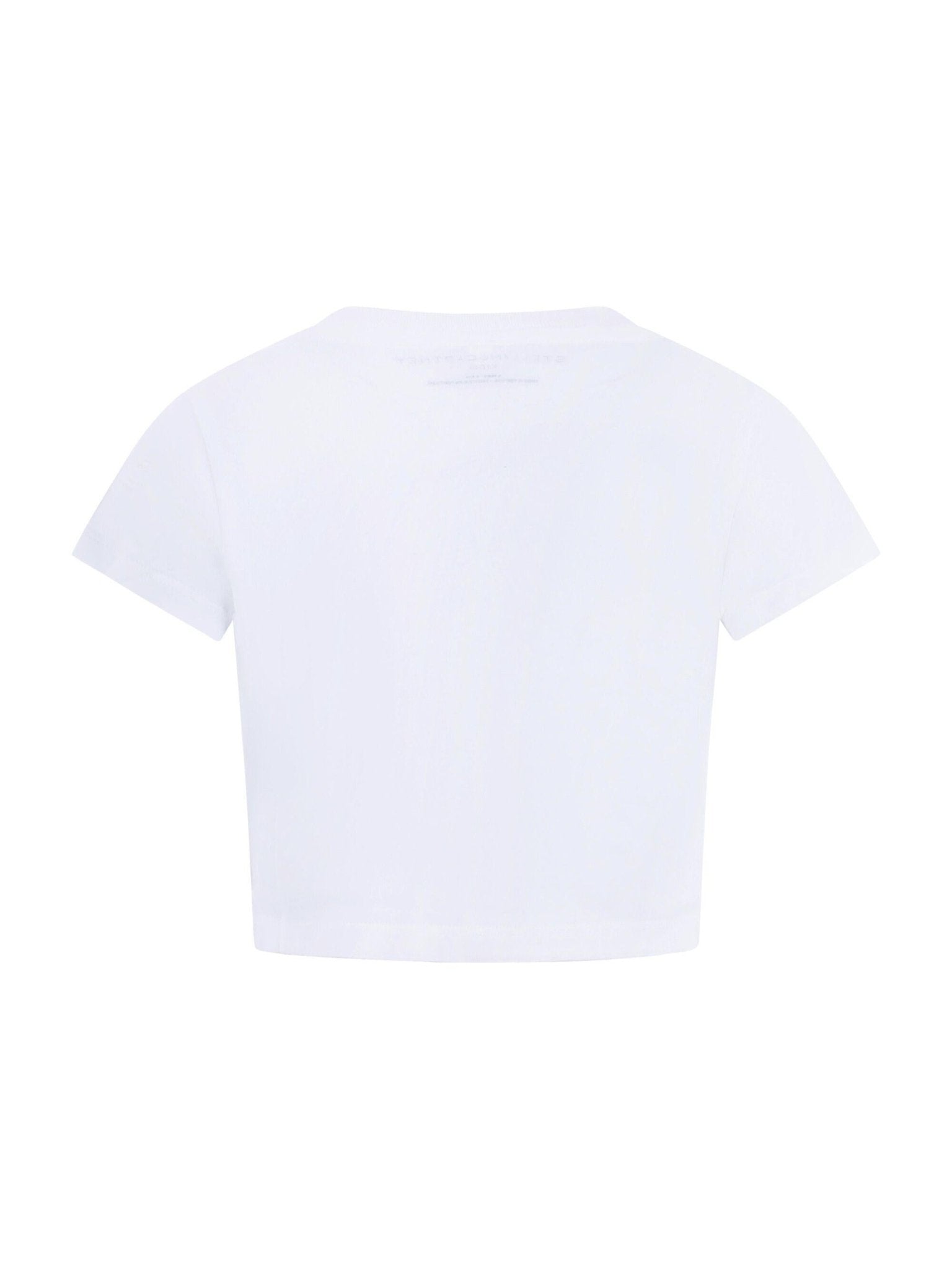 Maglietta per bambina Stella McCartney Kids bianca con logo circolare sul davanti - Rubino Kids