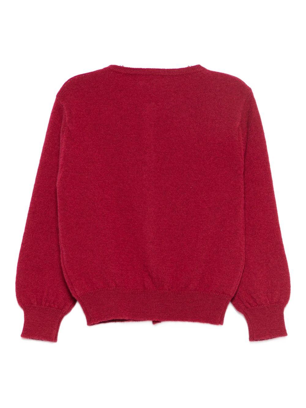 Maglione per bambina Mariella Ferrari rosso con chiusura frontale a bottoni - Rubino Kids