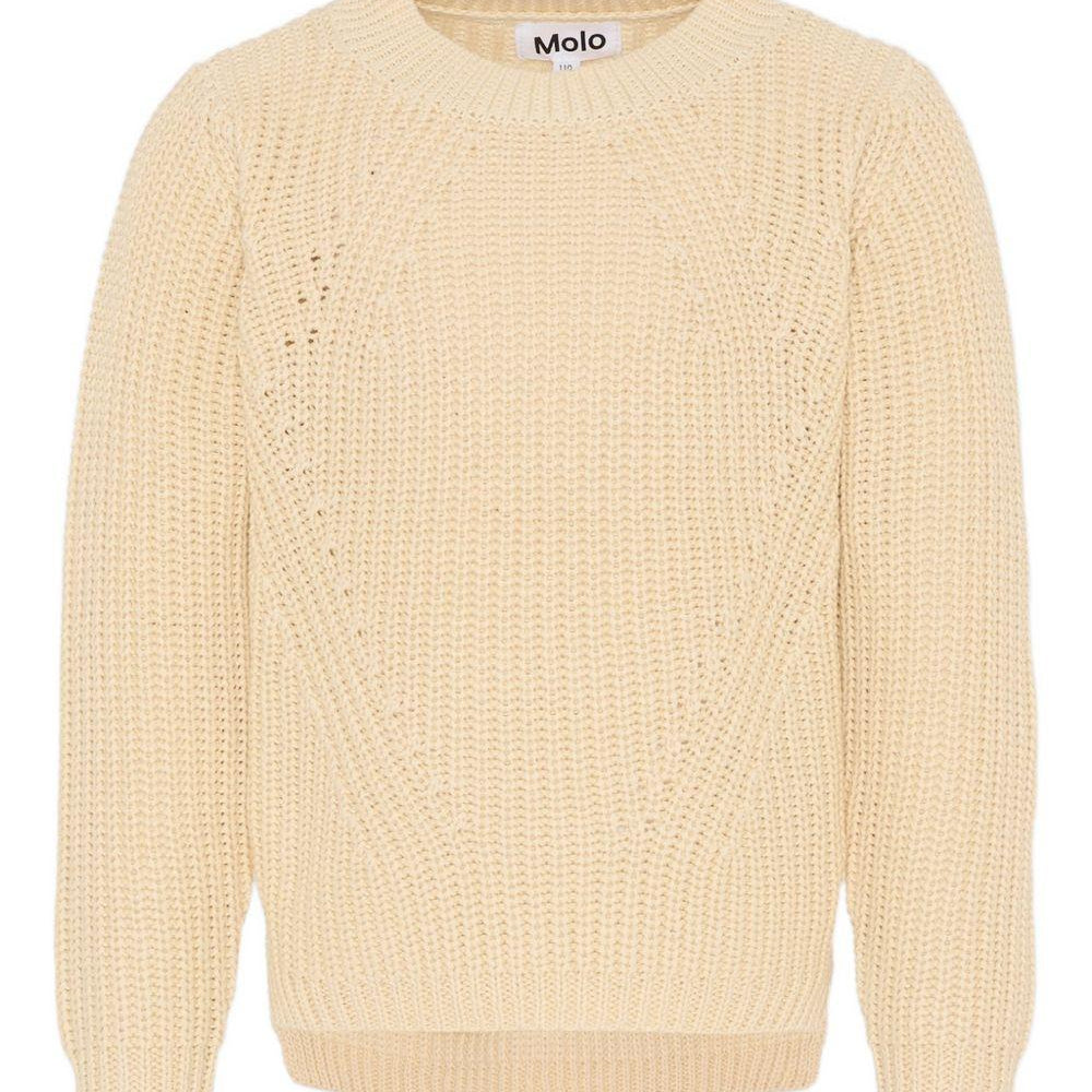 Maglione per bambina Molo beige con texture traforata - Rubino Kids