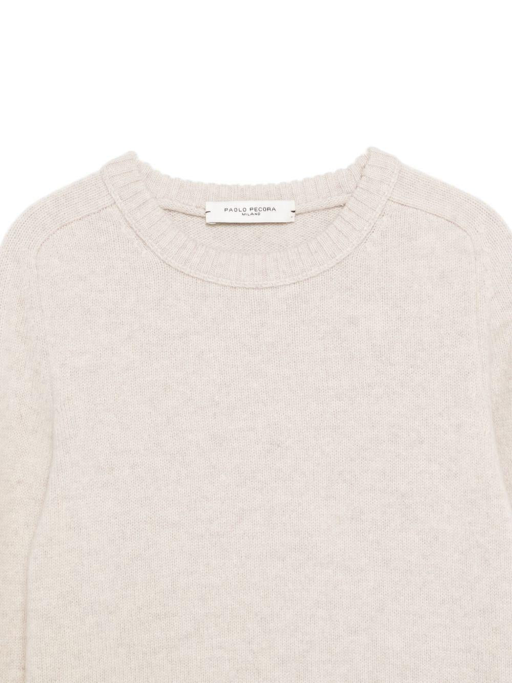 Maglione per bambino Paolo Pecora Kids beige con collo a coste - Rubino Kids