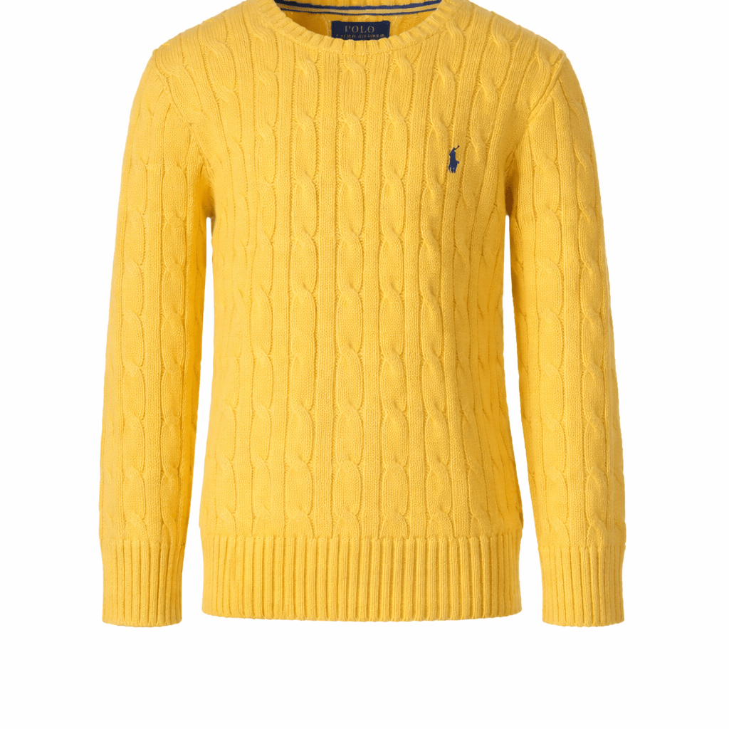 Maglione per bambino Polo Ralph Lauren Kids giallo con ricamo logo Polo Pony sul davanti - Rubino Kids