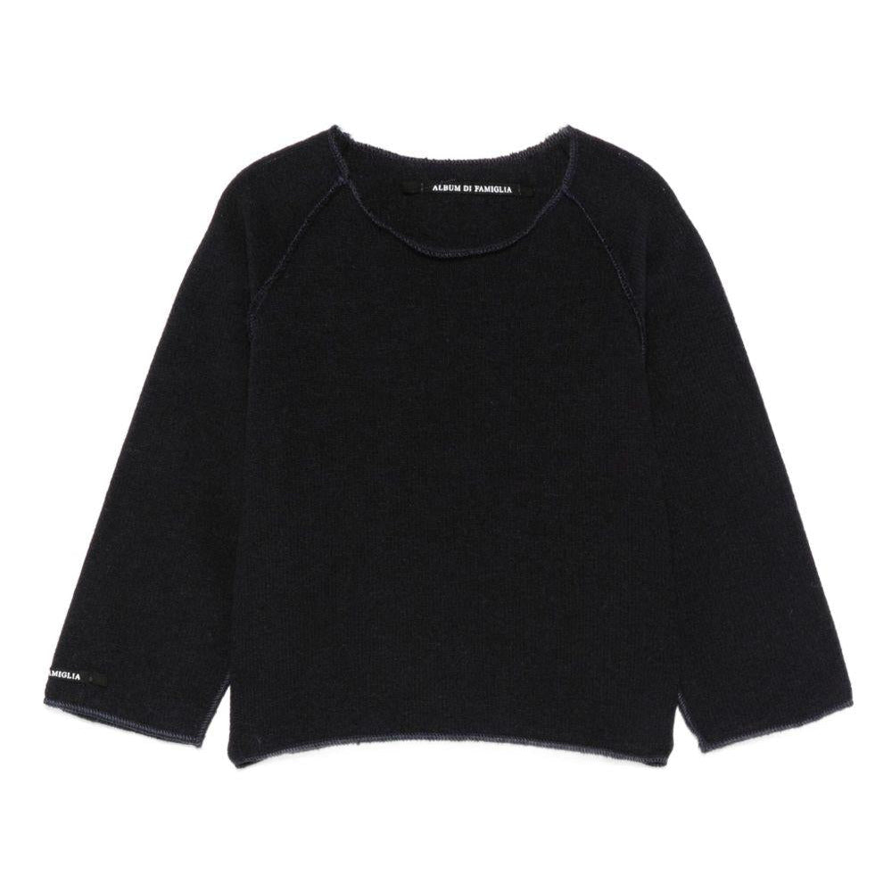 Maglione per neonata Album Di Famiglia Kids blu con scollo a barca - Rubino Kids