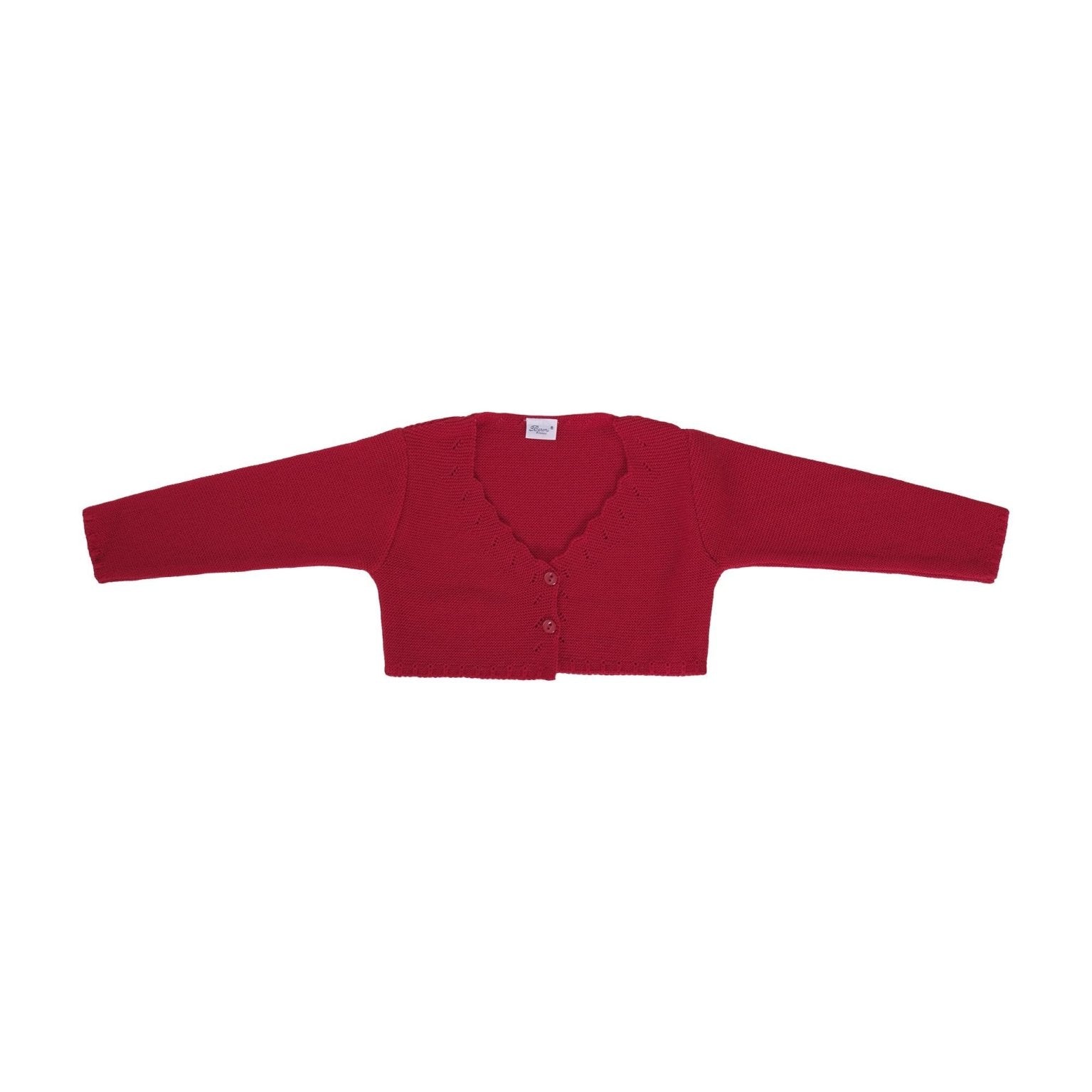Maglione per neonata Baroni rosso con scollo a V - Rubino Kids