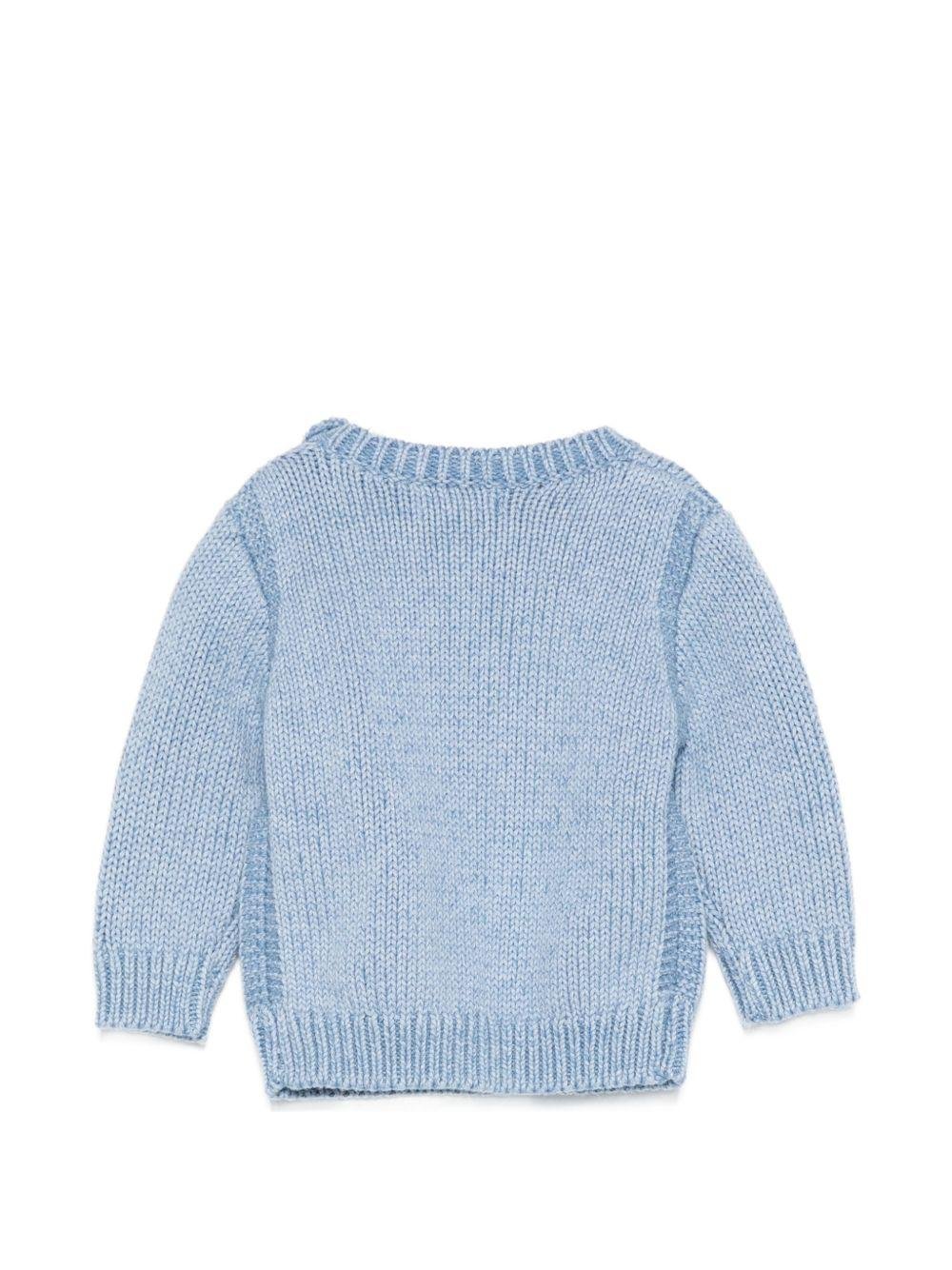 Maglione per neonato Polo Ralph Lauren Kids azzurro con bandiera ad intarsio - Rubino Kids