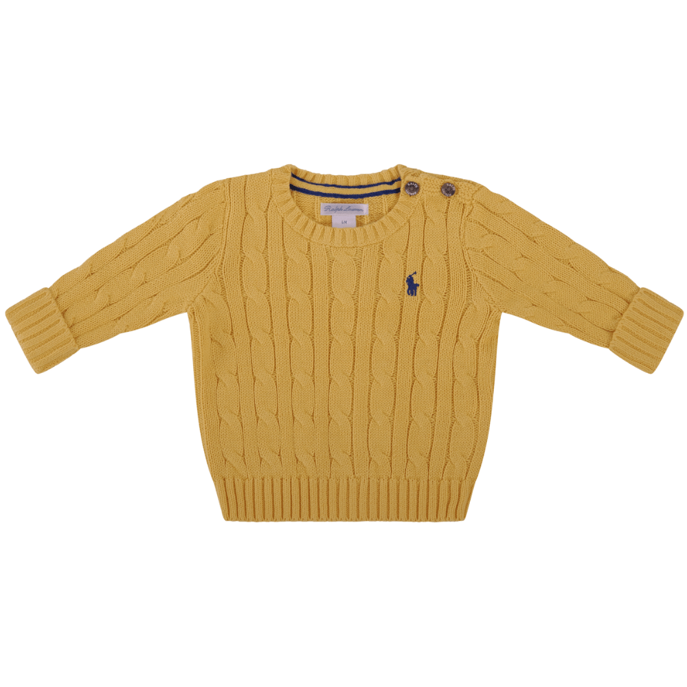 Maglione per neonato Polo Ralph Lauren Kids giallo con ricamo Polo Pony - Rubino Kids
