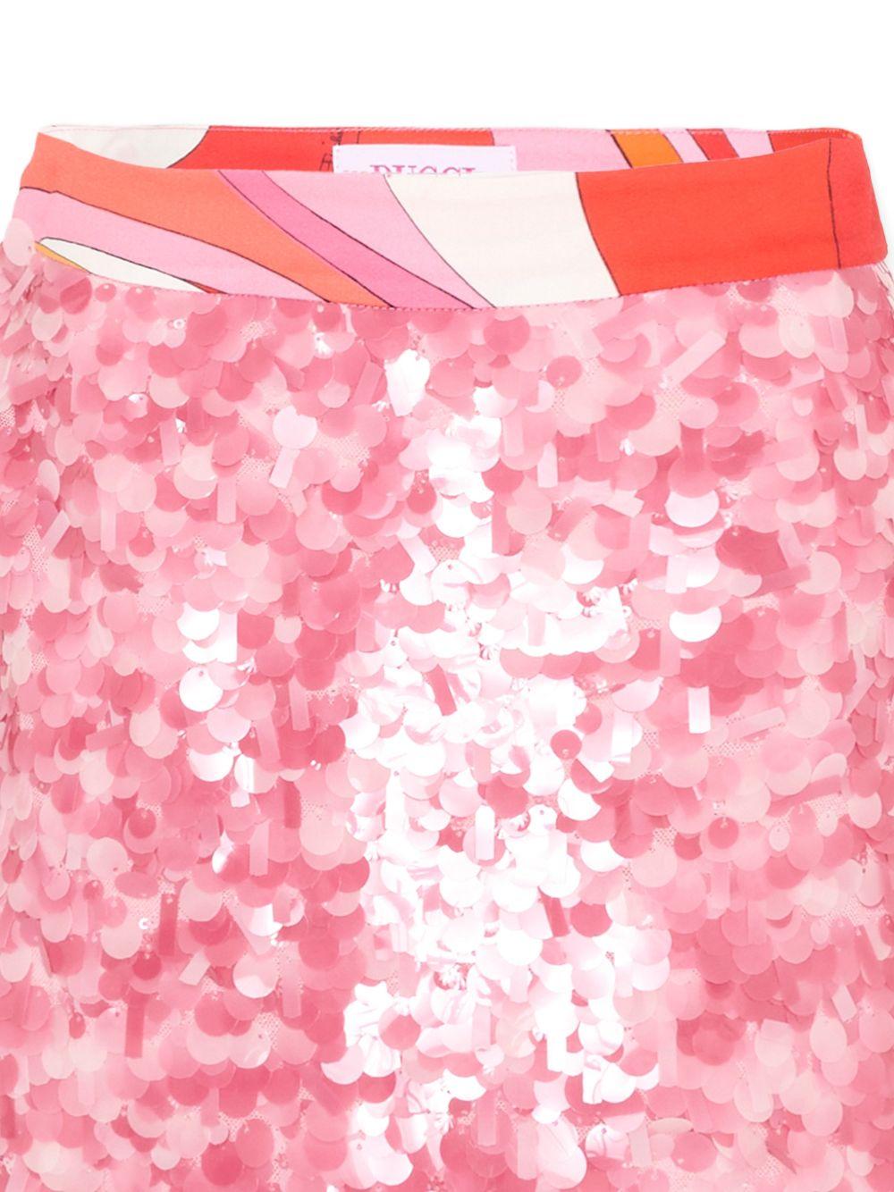 Minigonna per bambina Emilio Pucci Junior multicolore con paillettes - Rubino Kids