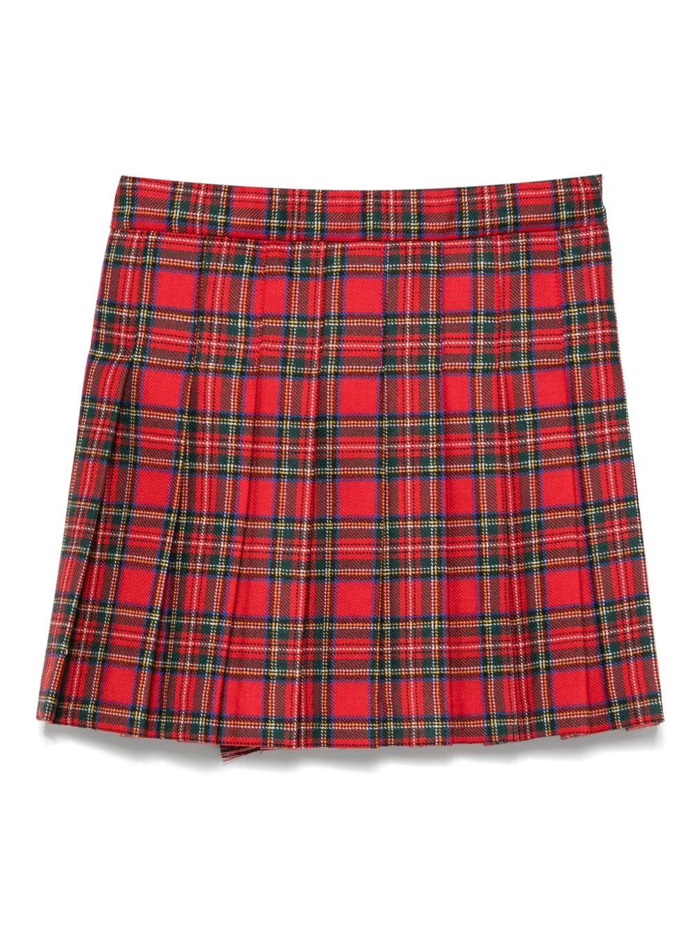 Minigonna per bambina Mariella Ferrari rosso a quadri plissettati - Rubino Kids