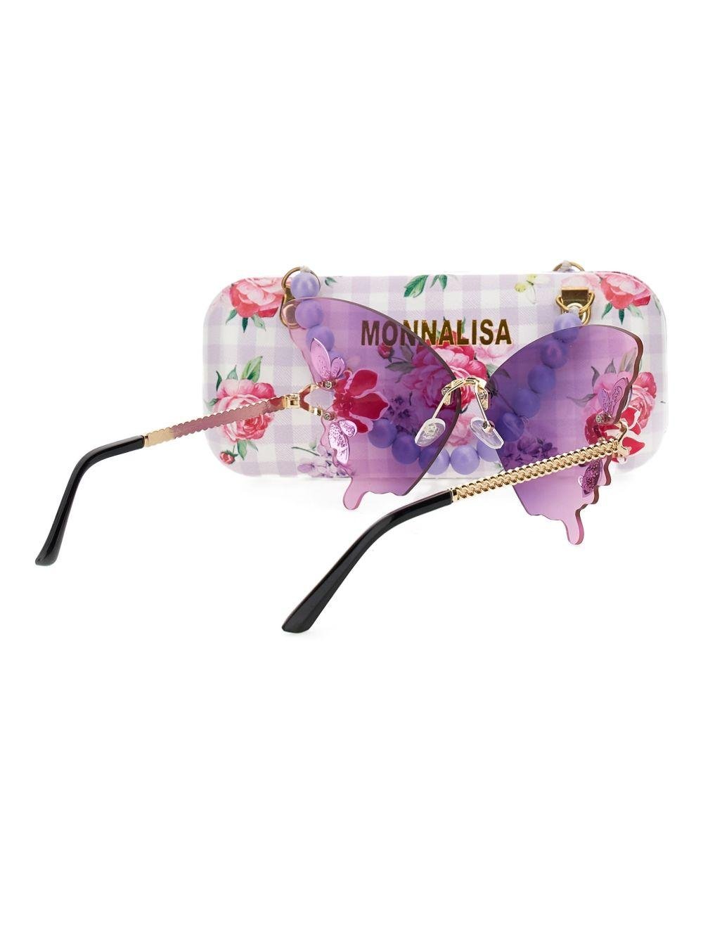 Occhiali da sole per bambina Monnalisa viola con design a farfalla - Rubino Kids