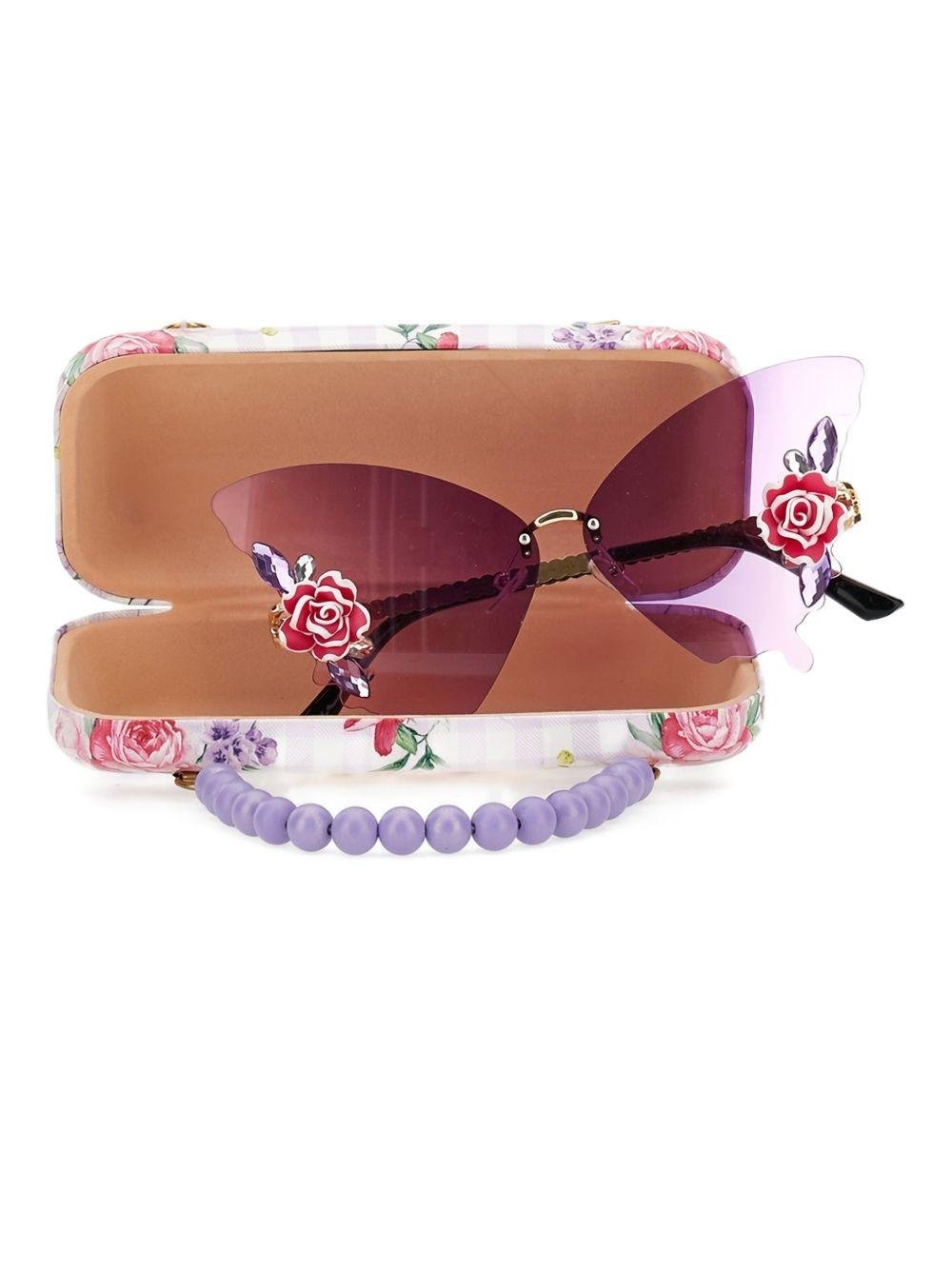 Occhiali da sole per bambina Monnalisa viola con design a farfalla - Rubino Kids