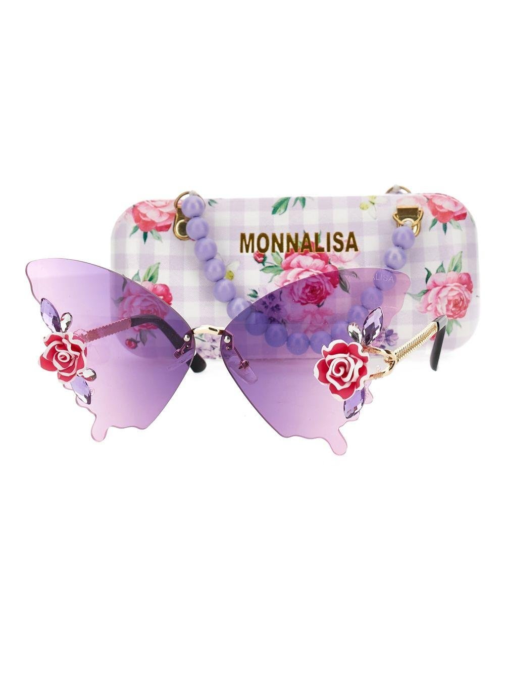 Occhiali da sole per bambina Monnalisa viola con design a farfalla - Rubino Kids