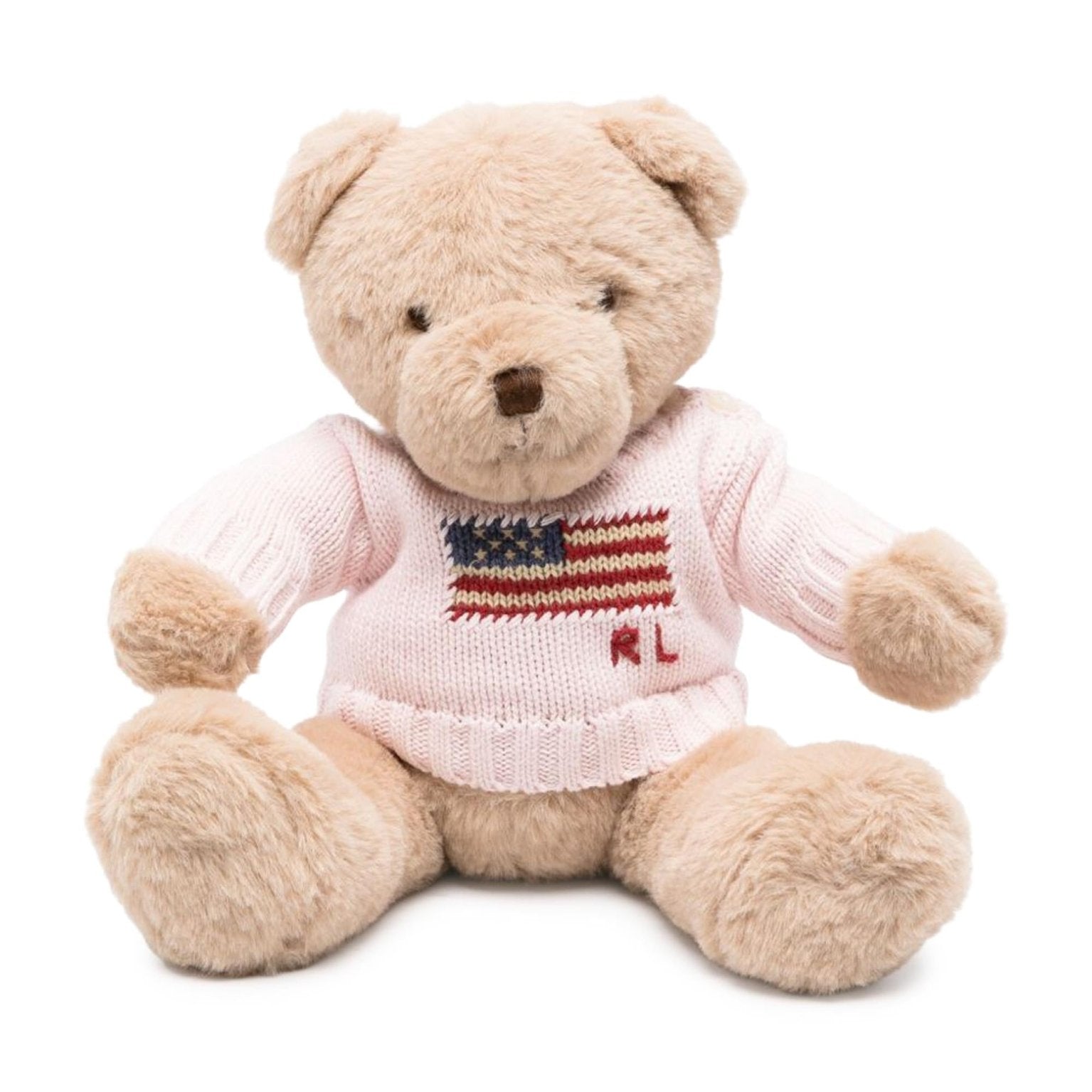 Orsetto Flag per bambini Polo Ralph Lauren Kids rosa con logo intarsiato - Rubino Kids