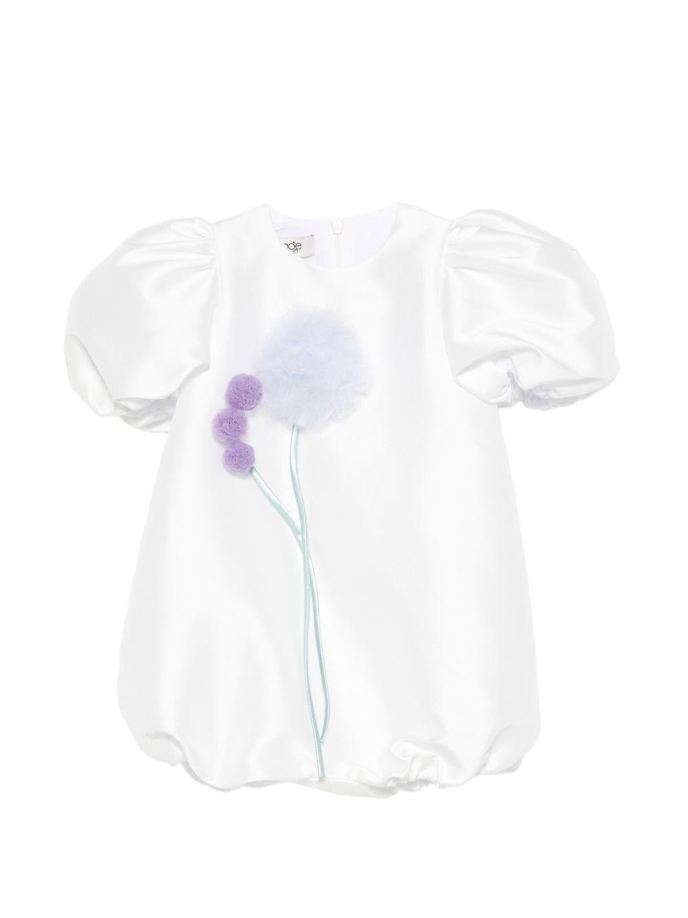 Pagliaccetto per bambina Alapage bianco con maniche a sbuffo - Rubino Kids