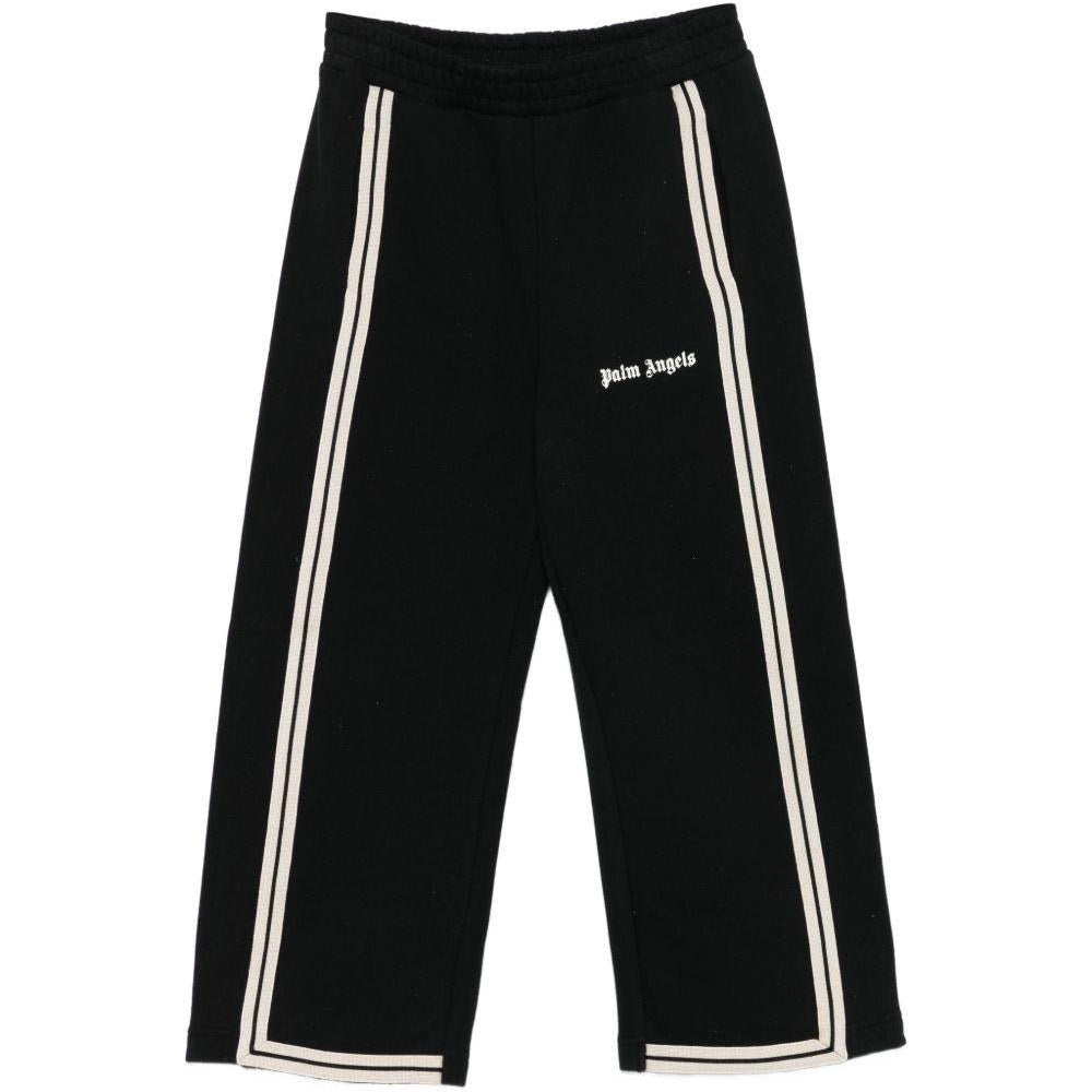 Pantalone per bambino Palm Angels Kids nero con dettaglio logo - Rubino Kids