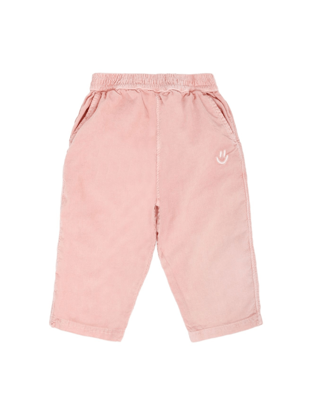 Pantaloni a coste per neonata Molo rosa cipria con vita elasticizzata - Rubino Kids
