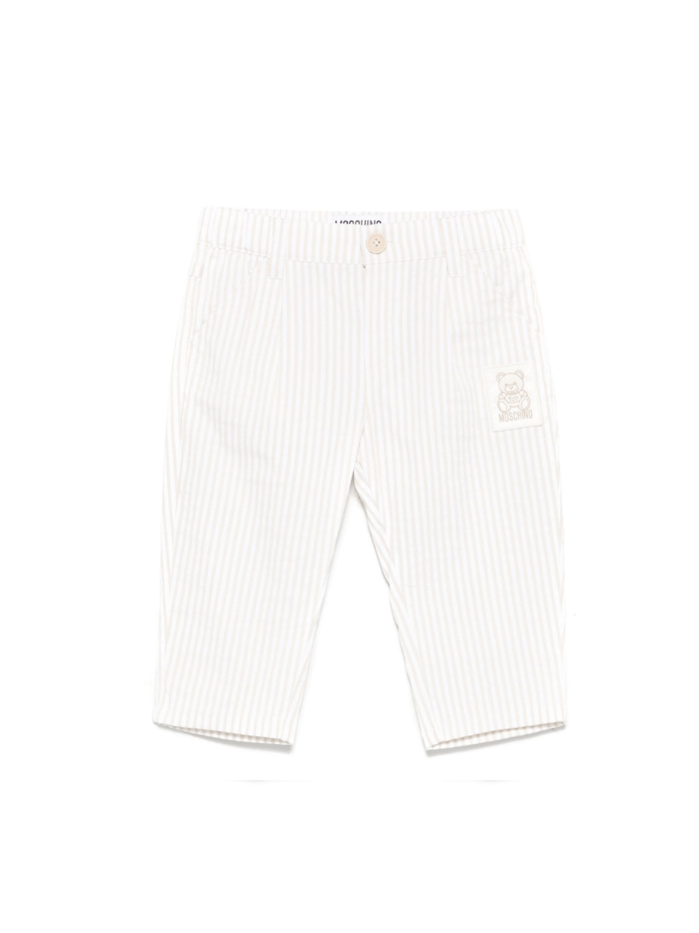 Pantaloni a righe per neonata Moschino Kids beige con passanti - Rubino Kids