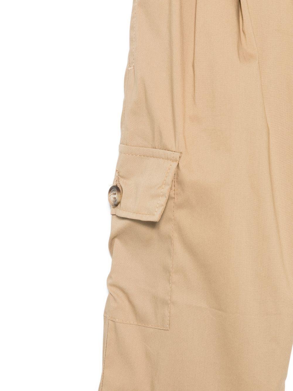 Pantaloni cargo per bambino Paolo Pecora Kids beige con tasche abbottonate - Rubino Kids