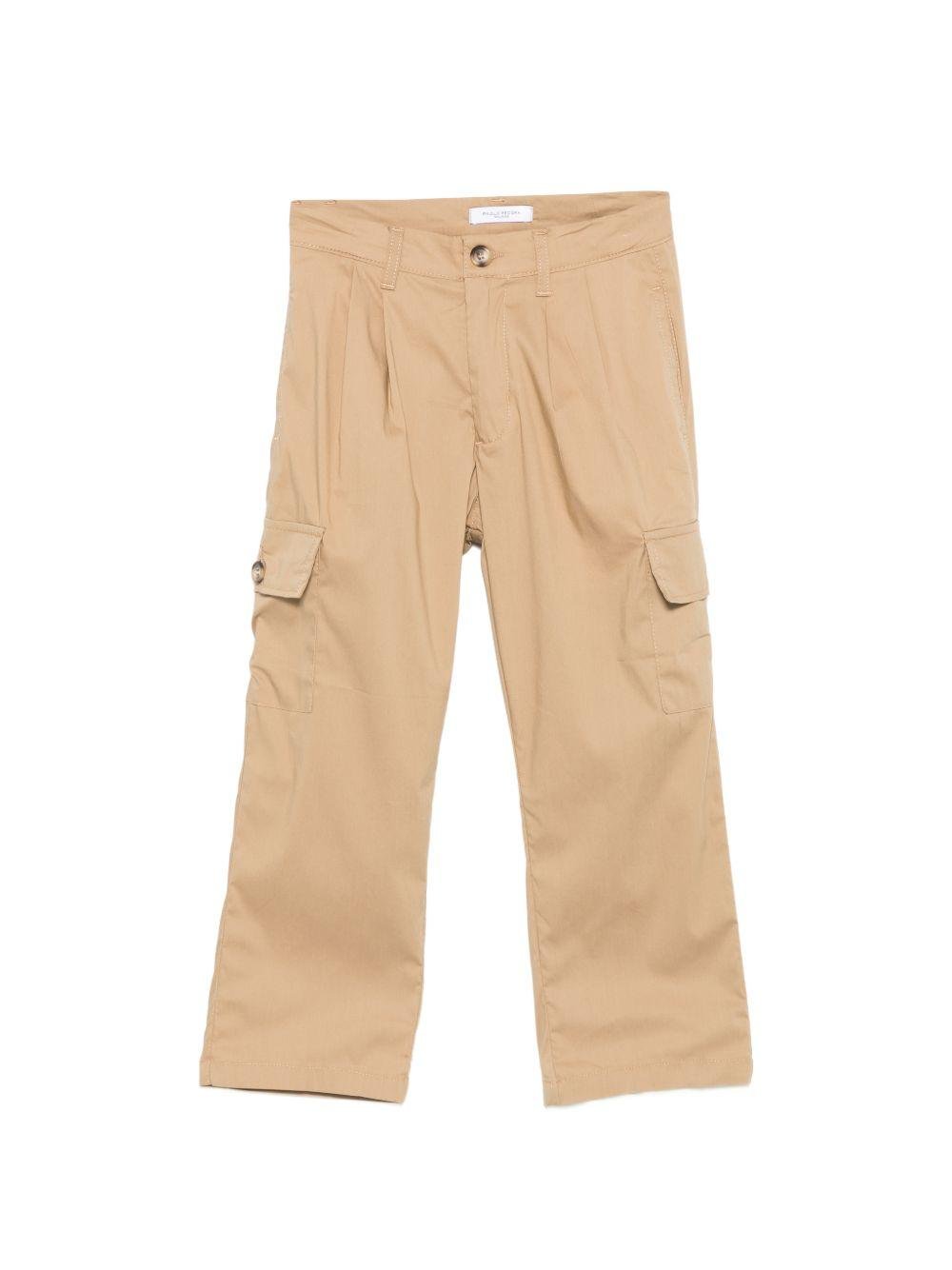 Pantaloni cargo per bambino Paolo Pecora Kids beige con tasche abbottonate - Rubino Kids