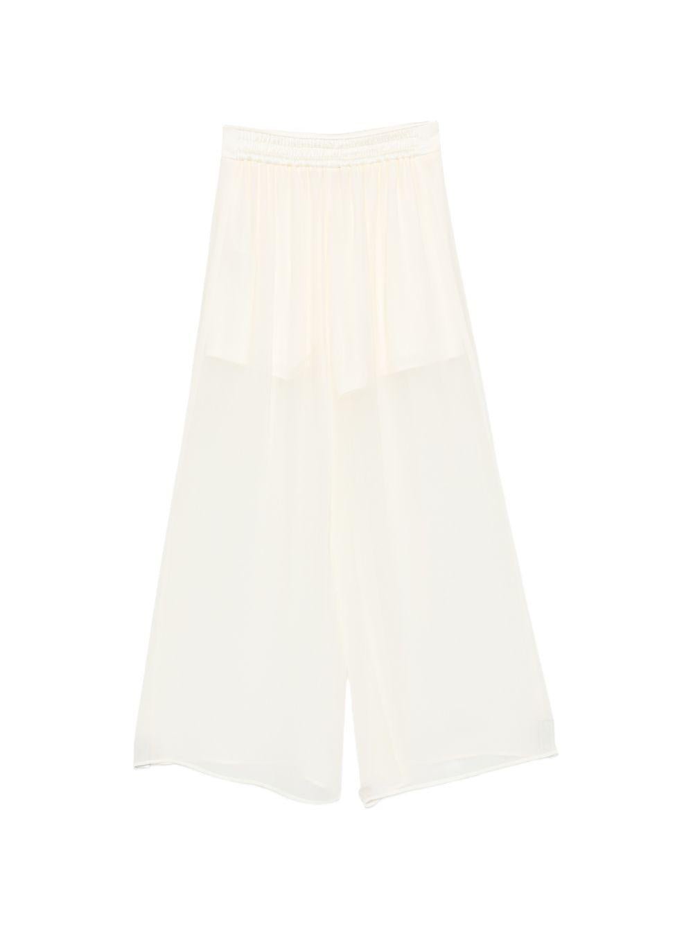 Pantaloni per bambina Alberta Ferretti Kids beige con gamba ampia - Rubino Kids