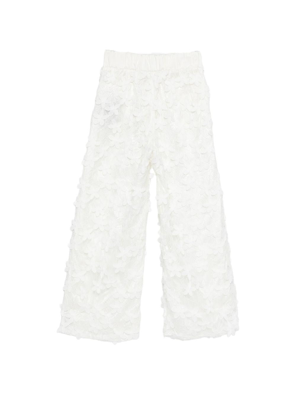 Pantaloni per bambina Balmain Kids bianco con dettaglio con bottoni - Rubino Kids