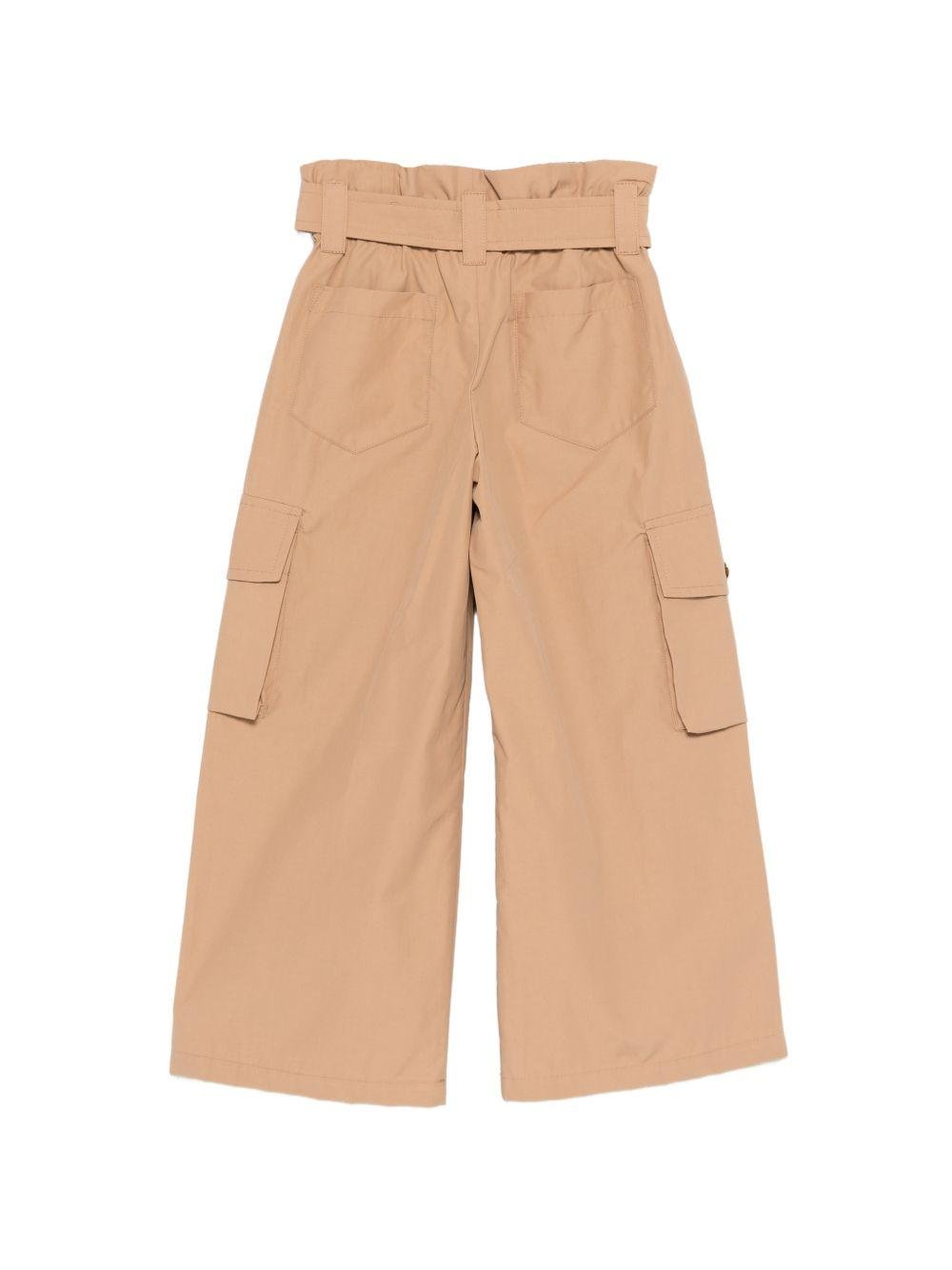 Pantaloni per bambina Balmain Kids marrone con cinta - Rubino Kids