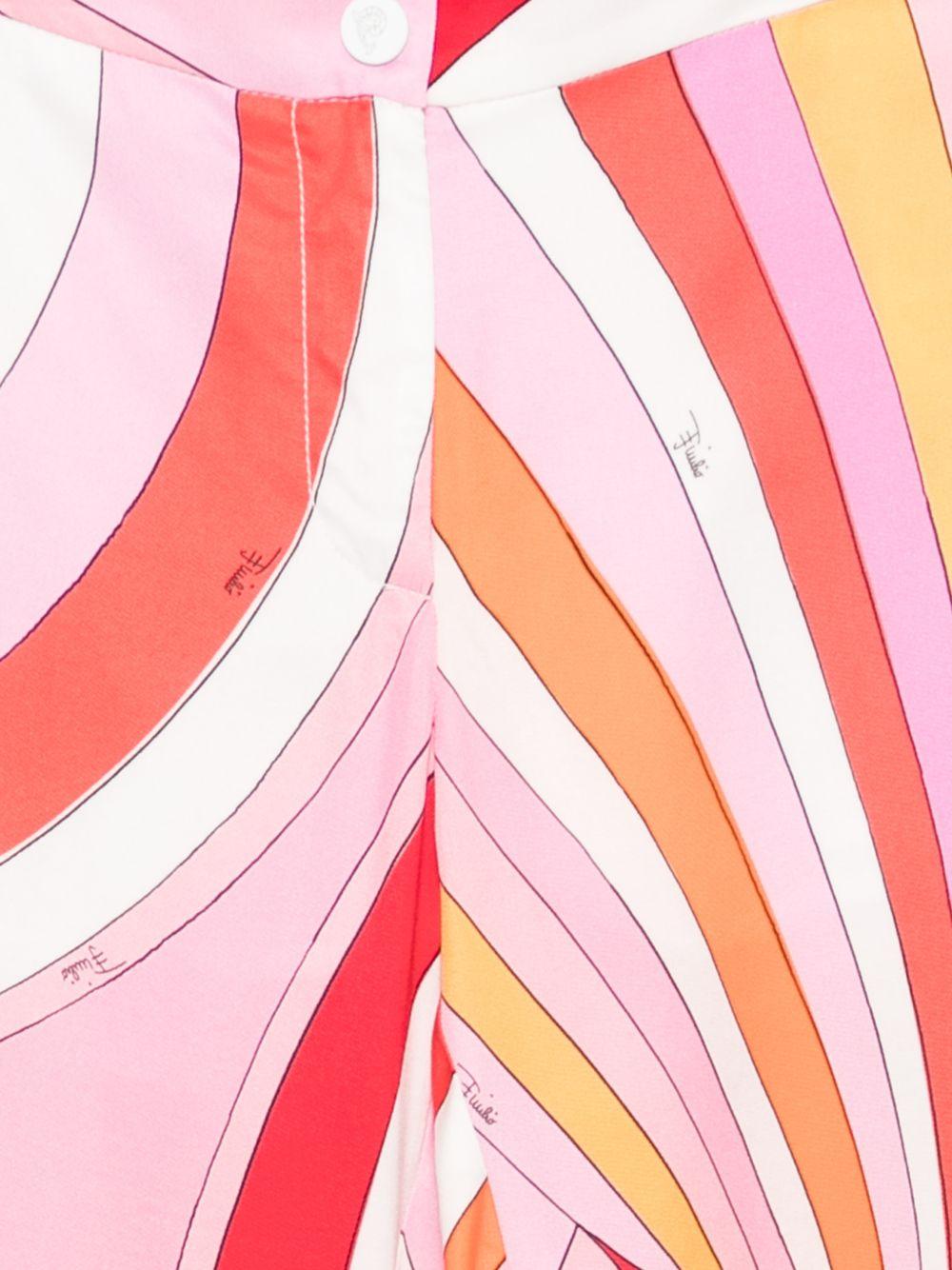 Pantaloni per bambina Emilio Pucci Junior multicolor a fantasia - Rubino Kids